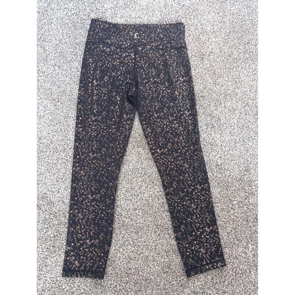 Zyia Active Pants - ZYIA‎ Active Black Leggings Gold Foil Snakeskin Print Athletic Workout Pants Med